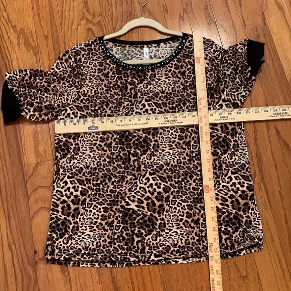 NY Collection Extra Large NWT stretchy animal print with black - Picture 8 of 8